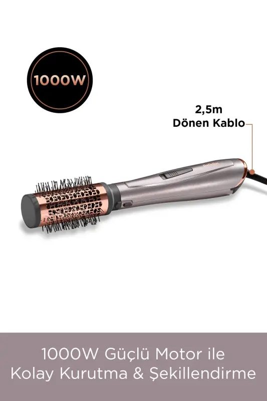 Air Styler 1000W 200 Derece İyon Etkili 4 Başlıklı Hava Üflemeli Saç Şekillendirici Seti Gri AS136E - 2
