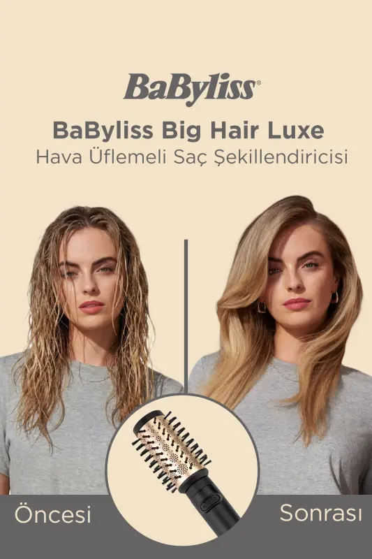 Big Hair Luxe 650W 4 Başlıklı İyon Etkili Döner Başlıklı Hava Üflemeli Saç Şekillendirici Set AS970E - 6