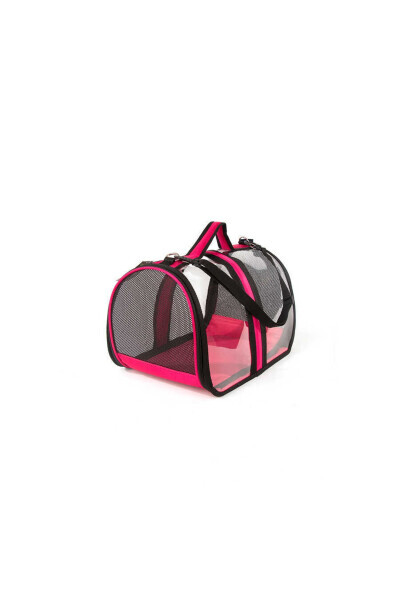 Bacco Milano Şeffaf Kedi Ve Köpek Taşıma Çantası Pembe 28x44x28 Cm - beyaz - PET PRETTY (1)
