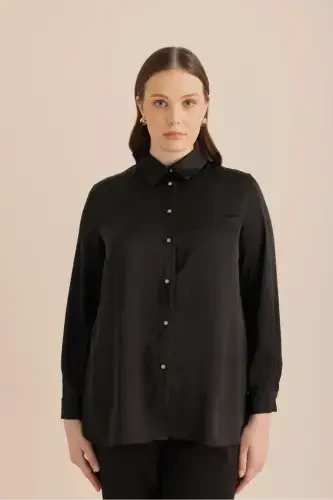 Back Pleated Woven Tunic-Black - AKER (1)