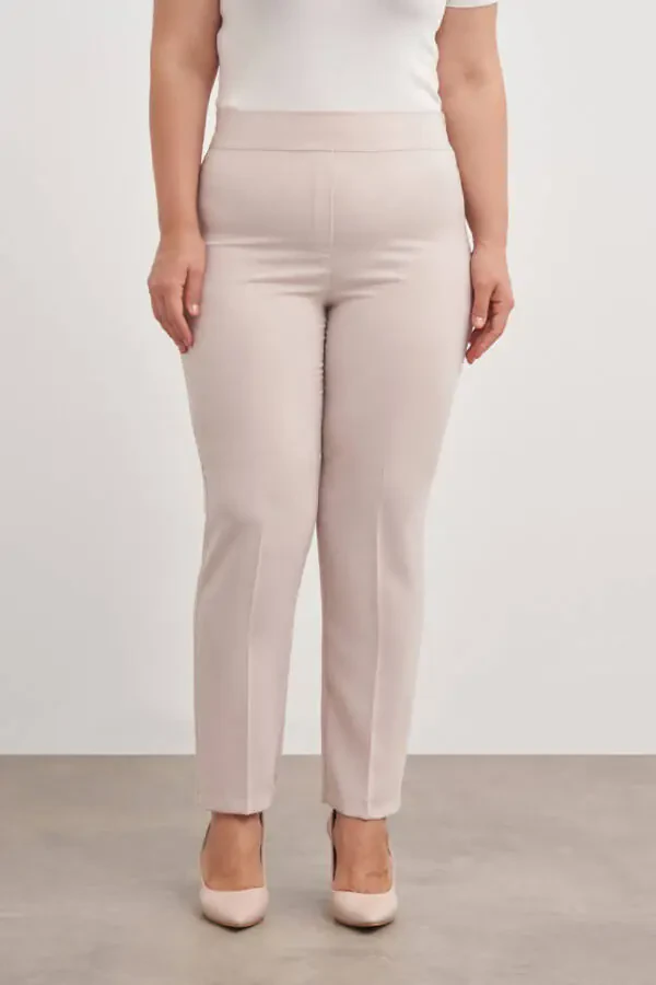 Back Pocket Trousers with Elastic Waistband - 3