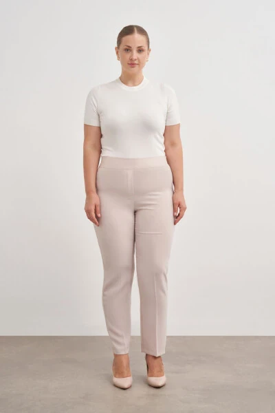 Back Pocket Trousers with Elastic Waistband - 5