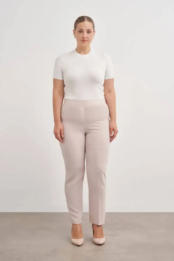 Back Pocket Trousers with Elastic Waistband - 5