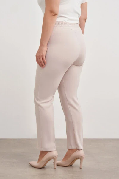 Back Pocket Trousers with Elastic Waistband - 6