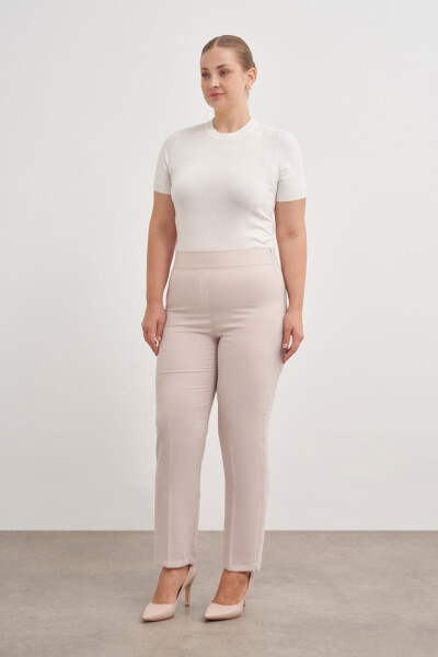 Back Pocket Trousers with Elastic Waistband 