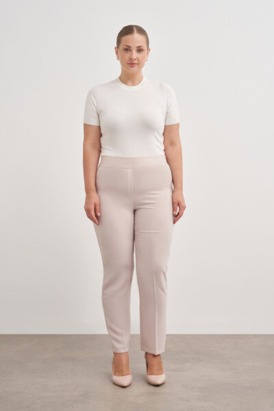 Back Pocket Trousers with Elastic Waistband - 5