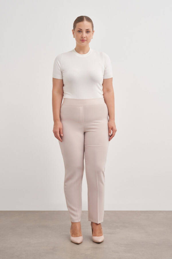 Back Pocket Trousers with Elastic Waistband - 5