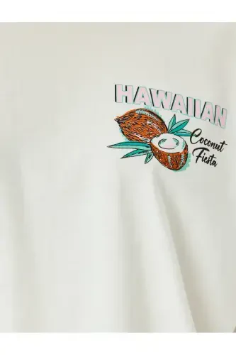 Back Print Crew Neck Short Sleeve Oversize T-Shirt - 6