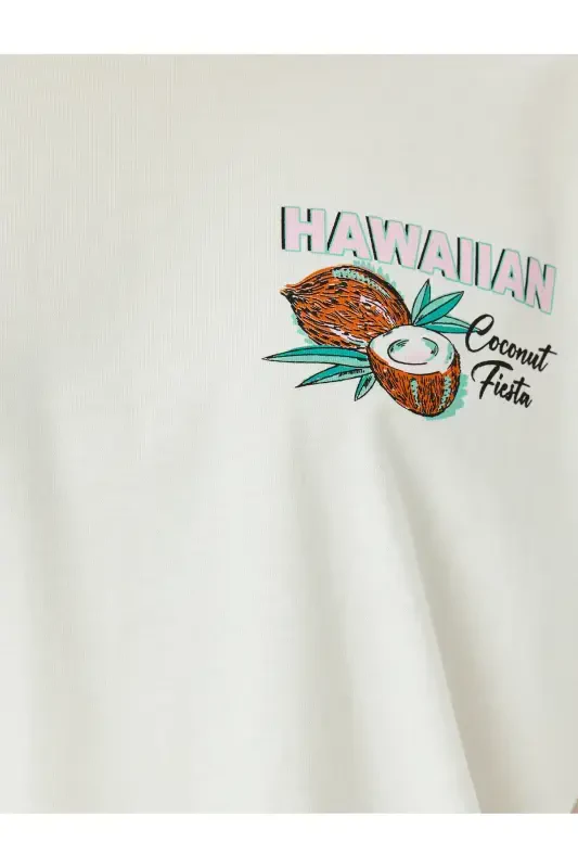 Back Print Crew Neck Short Sleeve Oversize T-Shirt - 6