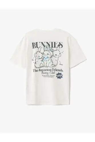 Back Rabbit Print Oversize Short Sleeve Bicycle - Koton (1)