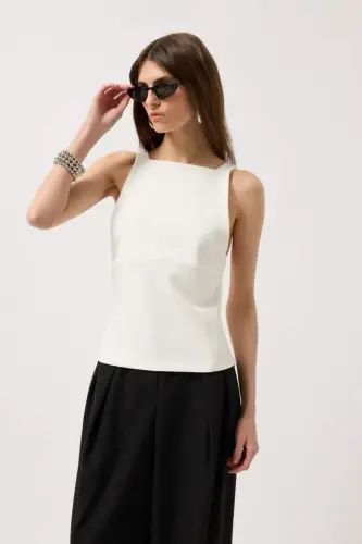 Back Ribbon Detail Blouse - 3