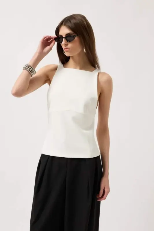 Back Ribbon Detail Blouse - 3