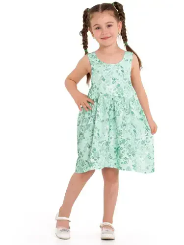 Back Ribbon Strap Woven Dress 73514-Green - LC WAIKIKI (1)