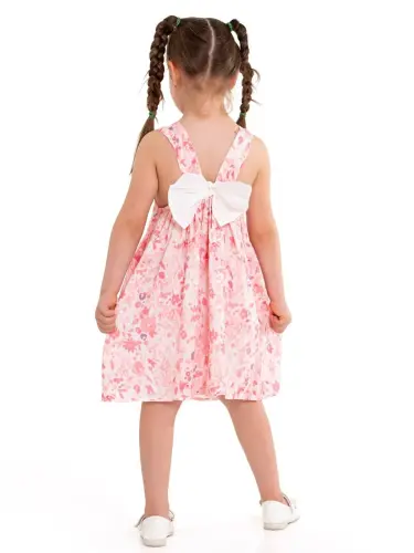 Back Ribbon Strap Woven Dress 73514-Pink - 5