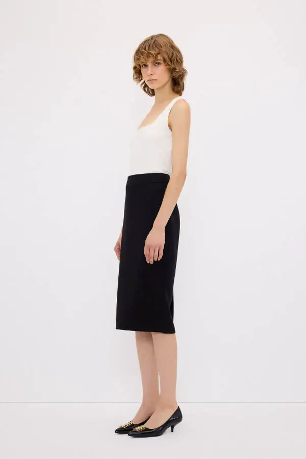 Back Zipper Pencil Skirt - 5