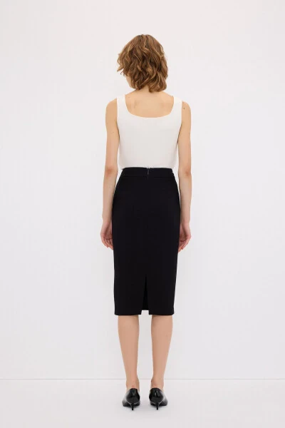 Back Zipper Pencil Skirt - 7