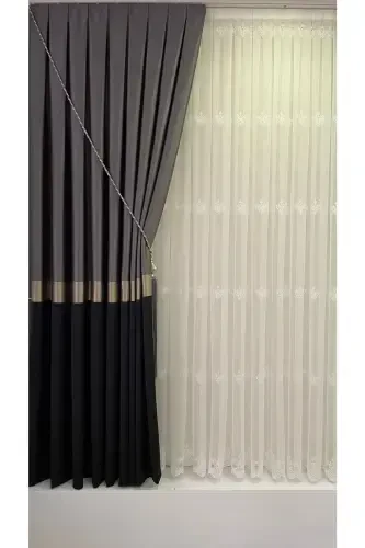 Backdrop Background Curtain Smoke Black (single Wing)-Smoke Black - 4