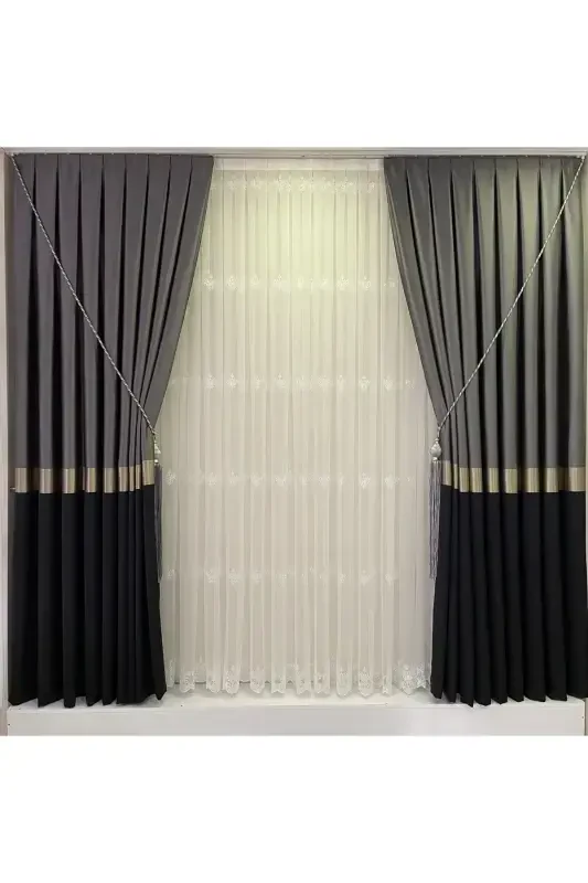 Backdrop Background Curtain Smoke Black (single Wing)-Smoke Black - 5