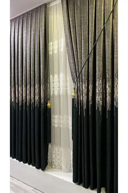 Backdrop Fabric Curtain Emerald Green-Emerald Green - 4