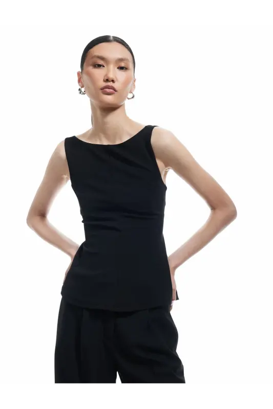 Backless Bow Detailed Sleeveless Blouse - 2