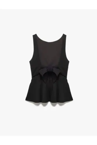 Backless Bow Detailed Sleeveless Blouse - 3