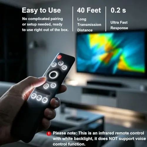 Backlit Replacement Remote Universal for Samsung Smart TVs - 4