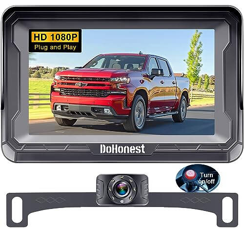 Backup Camera Car Reverse Cam - Easy Setup HD 1080P Auto Color Night Vision Truck Rear View Monitor Kit for SUV Pickup Sedan No Delay 150° Wide View DIY Parking Lines Waterproof DoHonest S01 - 1