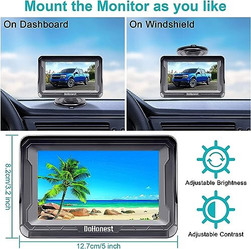 Backup Camera Car Reverse Cam - Easy Setup HD 1080P Auto Color Night Vision Truck Rear View Monitor Kit for SUV Pickup Sedan No Delay 150° Wide View DIY Parking Lines Waterproof DoHonest S01 - 6