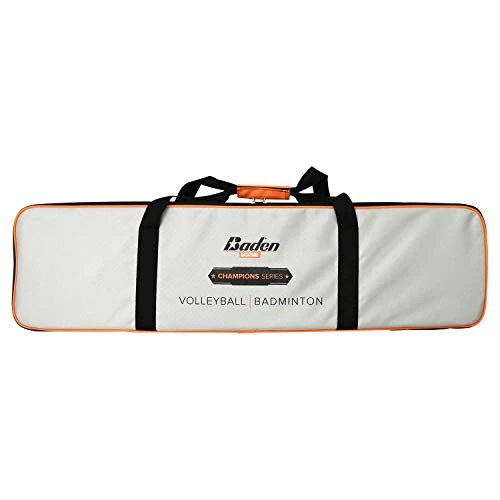 Baden Champions Volleyball/Badminton Portable Combo Set, 4 Raquets + 3 Birdies + Boundary + Volleyball + Pump + Carry Bag - 12