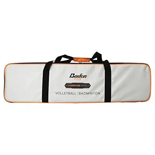 Baden Champions Volleyball/Badminton Portable Combo Set, 4 Raquets + 3 Birdies + Boundary + Volleyball + Pump + Carry Bag - 12