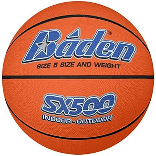 Baden Junior SX Range Composite Rubber Basketball, Indoor and Outdoor Ball, Tan, Size 5 - 1