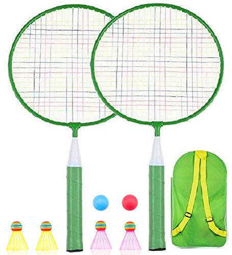 Badminton Racket for Children 1 Pair, Nylon Alloy Durable Badminton Racquet Set for Kids Indoor/Outdoor Sport Game（Including 4 Badminton and 2 Table Tennis） - 1