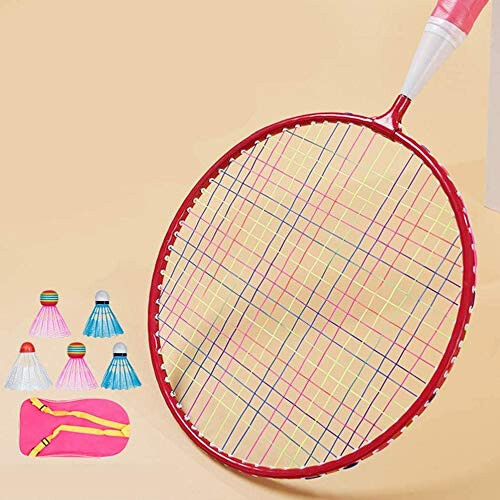 Badminton Racket for Children 1 Pair, Nylon Alloy Durable Badminton Racquet Set for Kids Indoor/Outdoor Sport Game（Including 4 Badminton and 2 Table Tennis） - 4