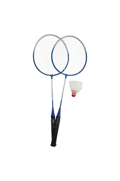 Badminton Racket Game Set 2 Rackets with Game Ball Gift Iron Handle Soft Net - 1