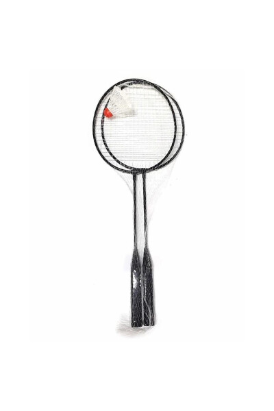 Badminton Racket Game Set 2 Rackets with Game Ball Gift Iron Handle Soft Net - 2