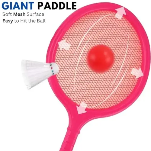 Badminton Racket Set for Kids, Toddlers with 2 Paddles, Ball and Birdie - Junior Kindergarten Student Outdoor Sports Tennis Racquet Play Game Beach Toys - 1