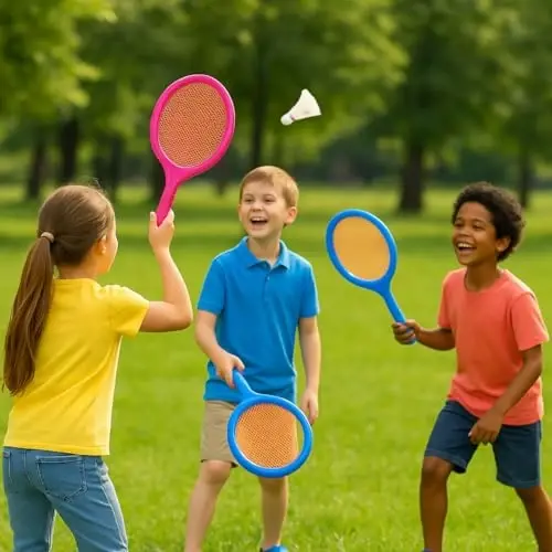Badminton Racket Set for Kids, Toddlers with Paddles, Ball and Birdie - Junior Kindergarten Student Outdoor Sports Tennis Racquet Play Game Beach Toys - 6
