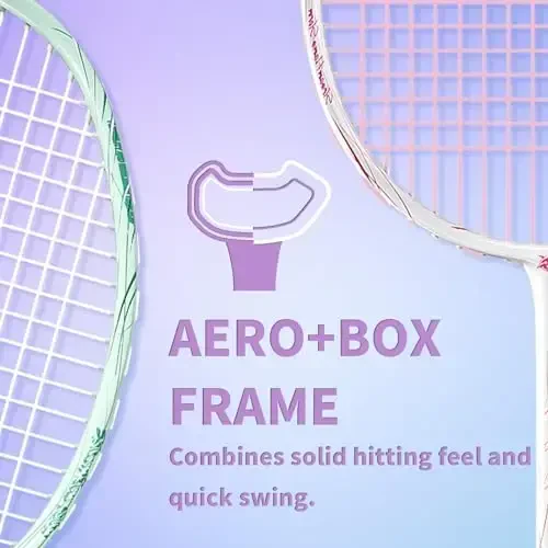 Badminton Racket Set with 2 Carbon Fiber Racquets 5U, 3 Shuttlecocks, 2 Racket Grip Tapes and 2 Badminton Bags - Perfect for Outdoor Games and Gym - 4