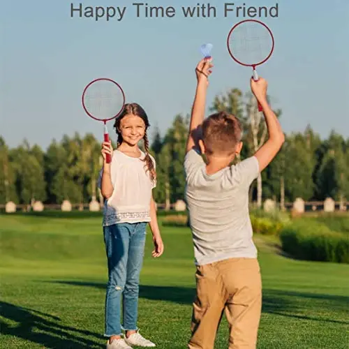 Badminton Rackets for Children,12 in 1 Shuttlecocks Racquet Sports Set w/Lightweight Carrying Bag for Kids Professionals Beginner Players Indoor Outdoor Sport Game - 7