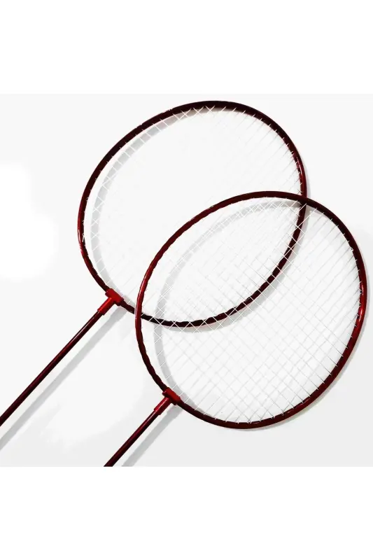 Badminton Raket Seti 2 Raket 1 Top-Bordo - 3