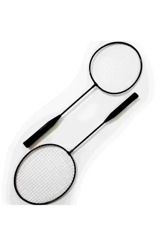 Badminton Raket Seti 2 Raket 1 Top-Siyah - 3