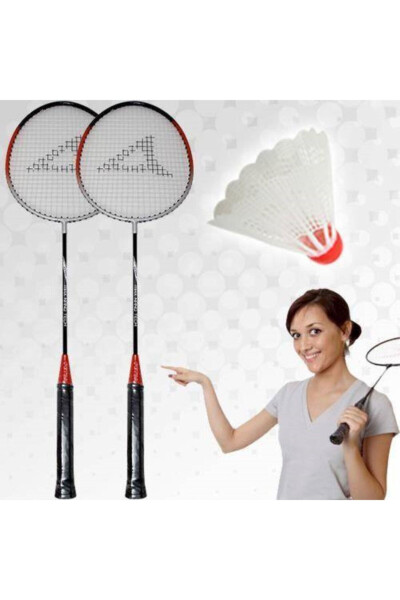 Badminton Set 2 Racquets 1 Shuttlecock Assorted - CARNEIL
