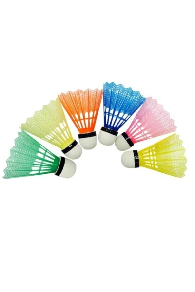 Badminton Topu 6'lı Renkli Plastik-RENKLİ - GENEL MARKALAR