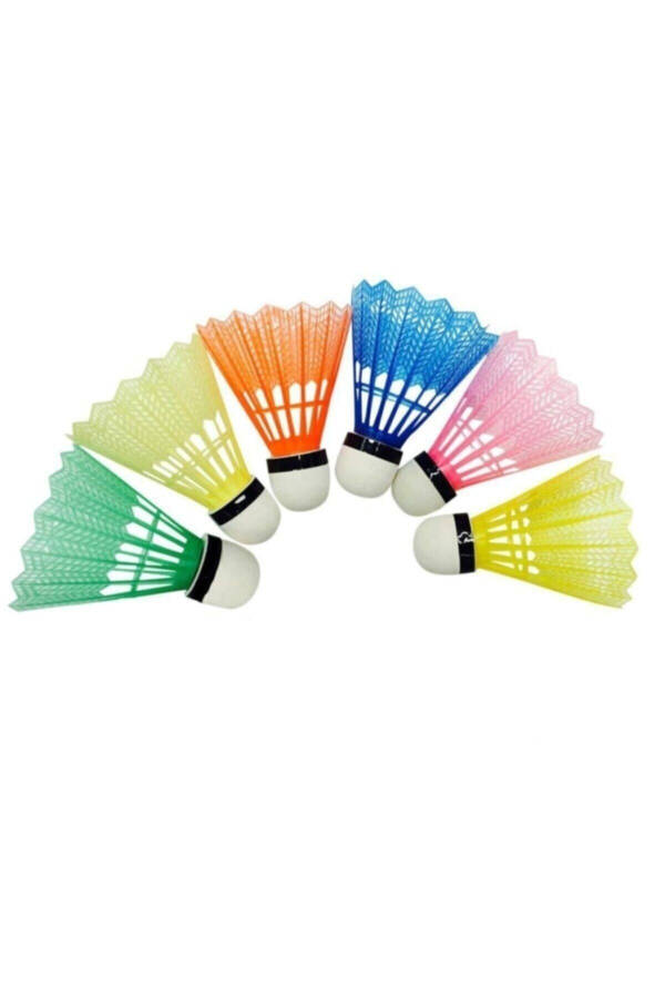 Badminton Topu 6'lı Renkli Plastik-RENKLİ - 1