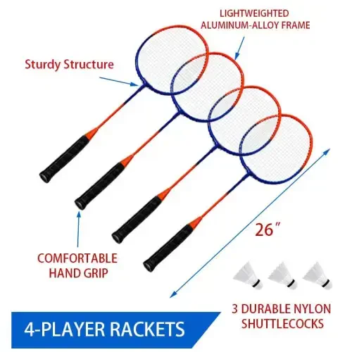 Badminton va voleybol kombinatsiyasi to'plami - Muxoliflik uchun professional voleybol to'ri, orqa hovli, oson o'rnatish mumkin bo'lgan voleybol to'plami, tashish sumkasi bilan, oilaviy dam olish uchun chegaralash chizig'i - 3