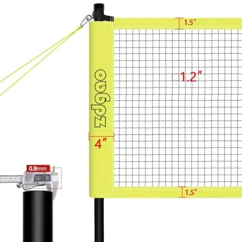 Zdgao Volleyball and Badminton Combo Set for Backyard - 20FT/32FT Volleyball/Badminton Net with Adjustable Height Pole,Anti-Sag System,Volley Ball, Badminton Racquets,Boundary Line and Carry Bag - ZDGAO (1)