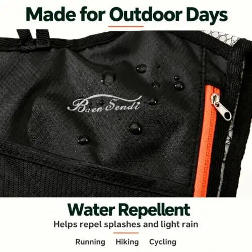Baen Sendi 2 Pack Hydration Pack with 2L Backpack Water Bladder - Great for Outdoor Sports of Running Hiking Camping Cycling Skiing - 5