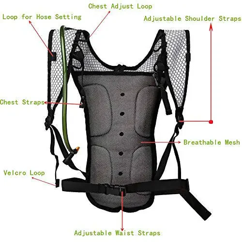 Baen Sendi Hydration Pack with 2L Backpack Water Bladder - Great for Outdoor Sports of Running Hiking Camping Cycling Skiing - 3
