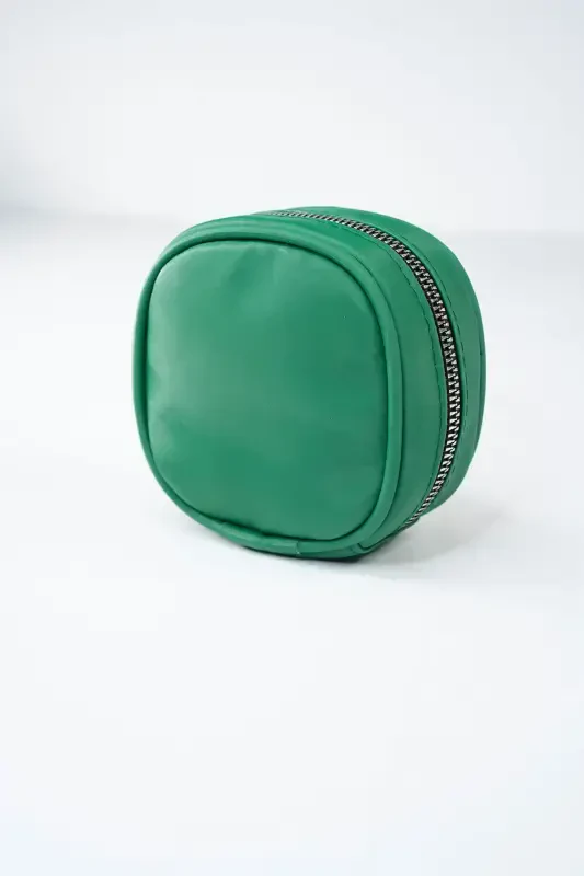 Bag Organizer Mini Makeup Bag - Benetton Green Mini Cosmetic Bag-Green - 2