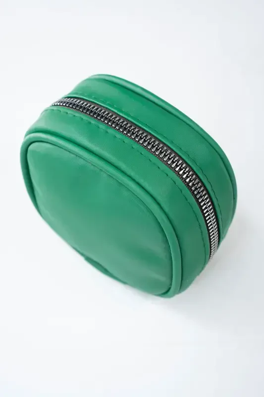 Bag Organizer Mini Makeup Bag - Benetton Green Mini Cosmetic Bag-Green - 3